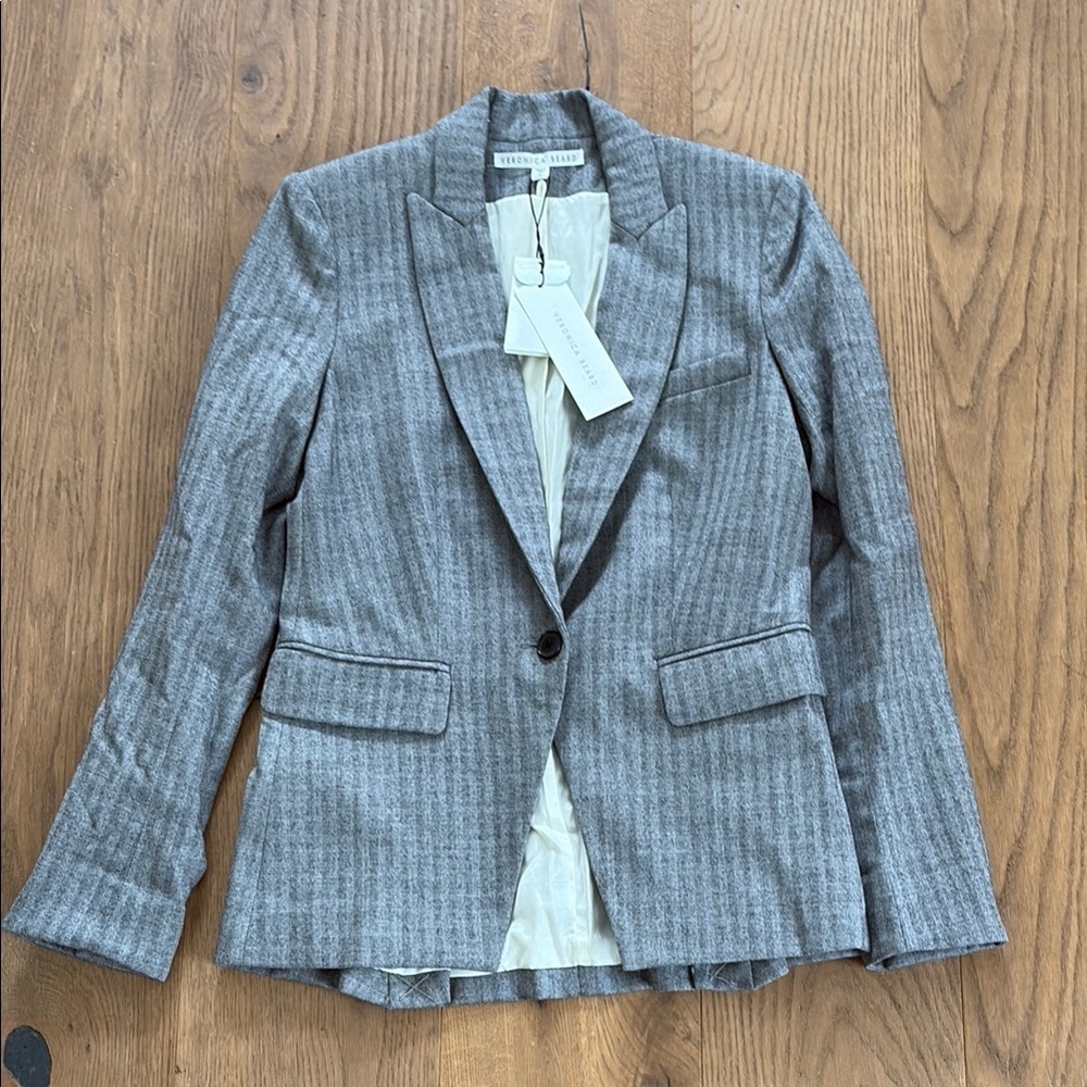 NWT Veronica Beard Adair Peak Lapel Long Back Jacket size 4
